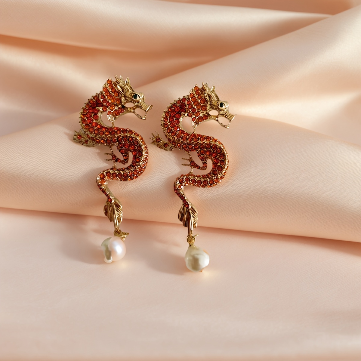 French Retro Dragon Design Intricate Pave Jewelry